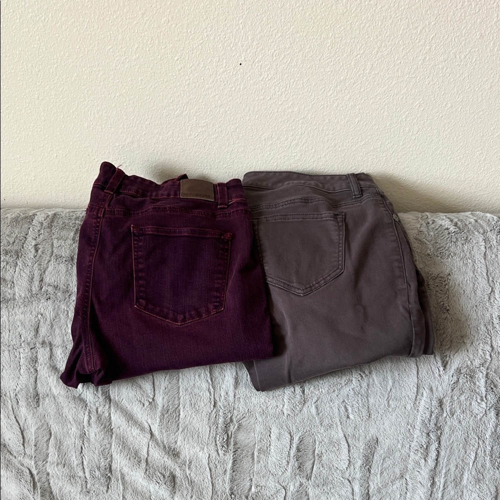 Burgundy and Gray Jeans